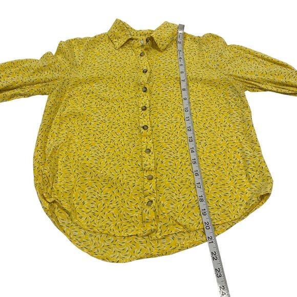 Anthropologie Maeve Blithe Button Down Yellow Motif Blouse Size 2 - Picture 8 of 8